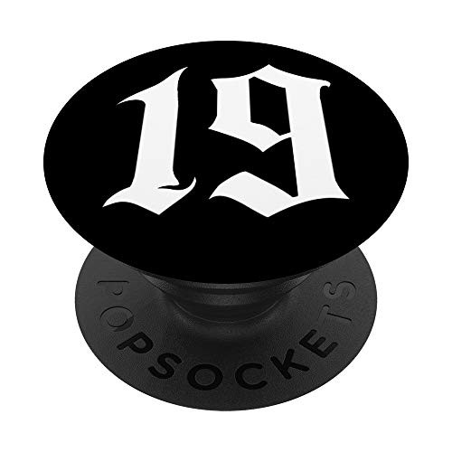 Old English Number 19 or Nineteen PopSockets Grip and Stand for Phones and Tablets