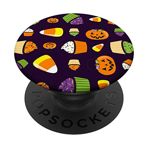 Fun Halloween Treat Pattern with Candy Corn Cupcakes PopSockets Grip and Stand for Phones and Tablets