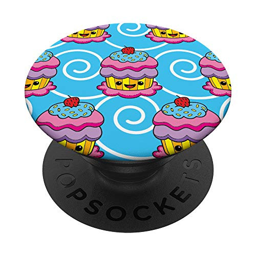 Cute and Happy Kawaii Cupcakes PopSockets Grip and Stand for Phones and Tablets
