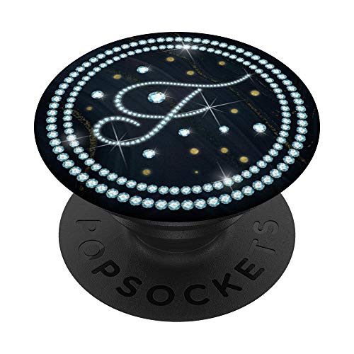 Monogram with letter F- Luxury Elegant Ornament PopSockets Grip and Stand for Phones and Tablets