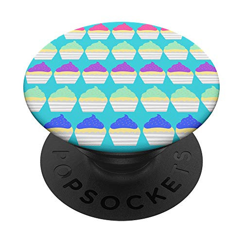Cupcake Pattern Teal PopSockets Grip and Stand for Phones and Tablets