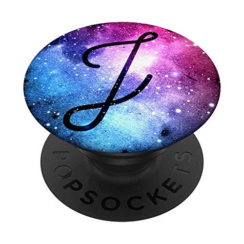 Letter J Space Stars Galaxy Monogram First Last Name PopSockets Grip and Stand for Phones and Tablets