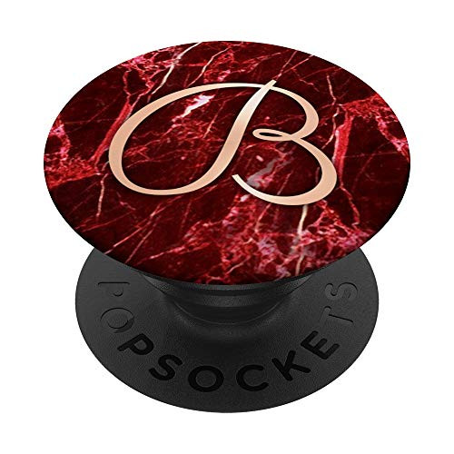 Pink Rose Letter B Phone Grip Initial B Red Marbled Design PopSockets Grip and Stand for Phones and Tablets Pink Rose Letter B Phone Grip Initial B Red Marbled Design PopSockets Grip and Stand for Phones and Tablets