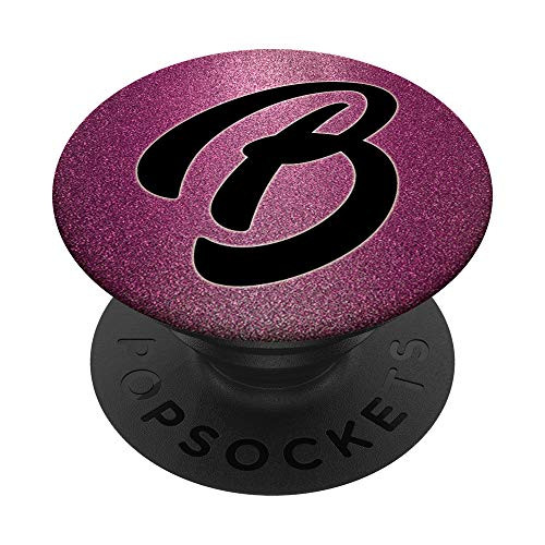 Rose and Black Letter With Initial B Monogram PopSockets Grip and Stand for Phones and Tablets