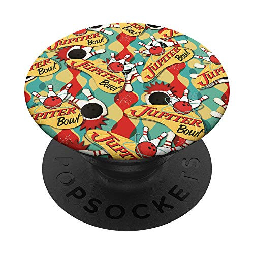 Classic Bowling Retro Decor Patterns Vintage Bowling Alley PopSockets Grip and Stand for Phones and Tablets