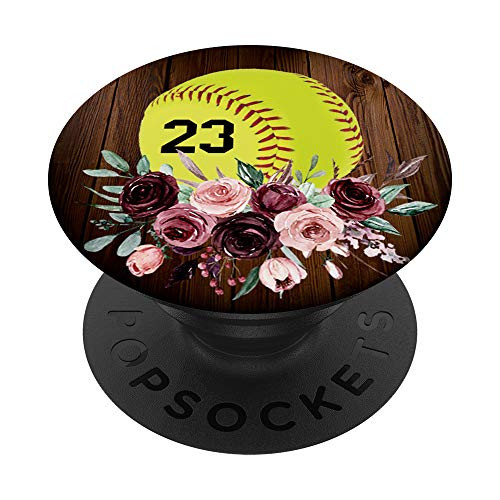 Cute Softball Gift with Number 23 for Teen Girls Mom 23 PopSockets Grip and Stand for Phones and Tablets Cute Softball Gift with Number 23 for Teen Girls Mom 23 PopSockets Grip and Stand for Phones and Tablets