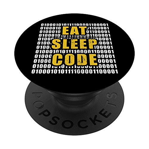 Funny Programmer Eat Sleep Code Nerd Geek Gifts PopSockets Grip and Stand for Phones and Tablets