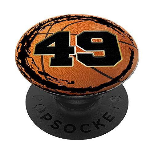 Basketball Custom Jersey Number 49 forty nine player PopSockets Grip and Stand for Phones and Tablets