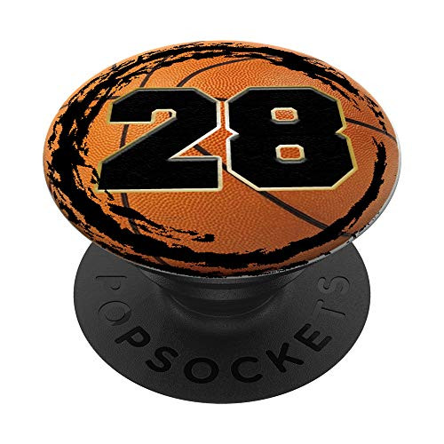 Basketball Custom Jersey Number 28 twenty eight player PopSockets Grip and Stand for Phones and Tablets