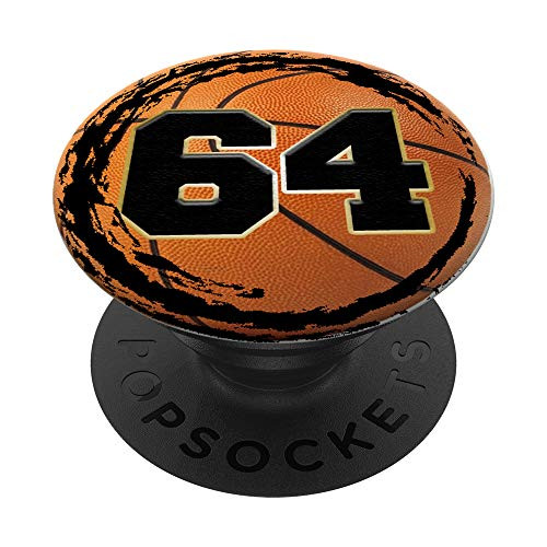 Basketball Custom Jersey Number 64 sixty four player PopSockets Grip and Stand for Phones and Tablets