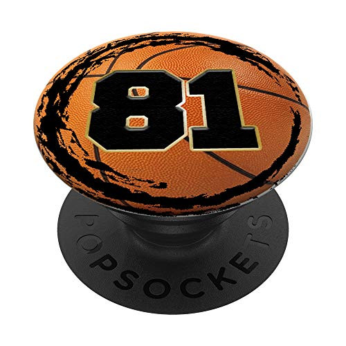 Basketball Custom Jersey Number 81 eighty one player PopSockets Grip and Stand for Phones and Tablets