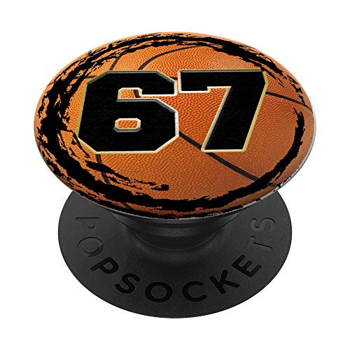 Basketball Custom Jersey Number 67 sixty seven player PopSockets Grip and Stand for Phones and Tablets