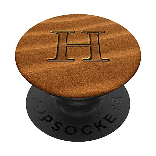 Letter H On Intial Sand Design Monogram Gift For Boys Girls PopSockets Grip and Stand for Phones and Tablets