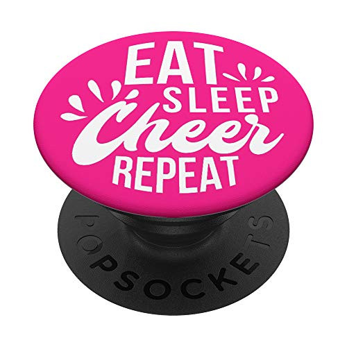 Eat Sleep Cheer Repeat Motivational Gift PACE001c PopSockets PopGrip Swappable Grip for Phones   Tablets
