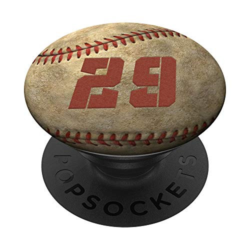 Personalized Baseball Uniform Number 29 Gift PopSockets PopGrip Swappable Grip for Phones   Tablets
