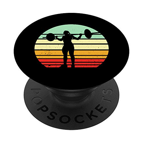 Vintage Workout Fitness Gym Motivational Retro Weightlifting PopSockets Grip and Stand for Phones and Tablets