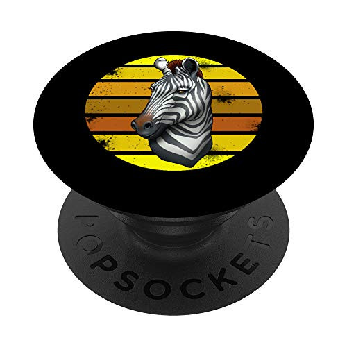 Zebra Head Retro African Safari Zoo Animal PopSockets Grip and Stand for Phones and Tablets