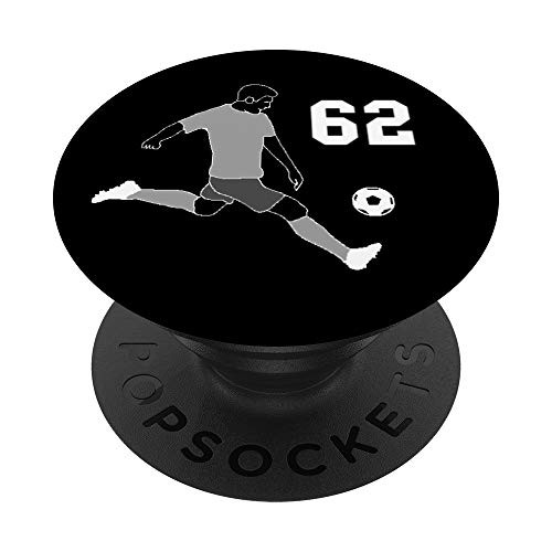 62 Number 62 Gift for soccer boys girls women men PopSockets Grip and Stand for Phones and Tablets
