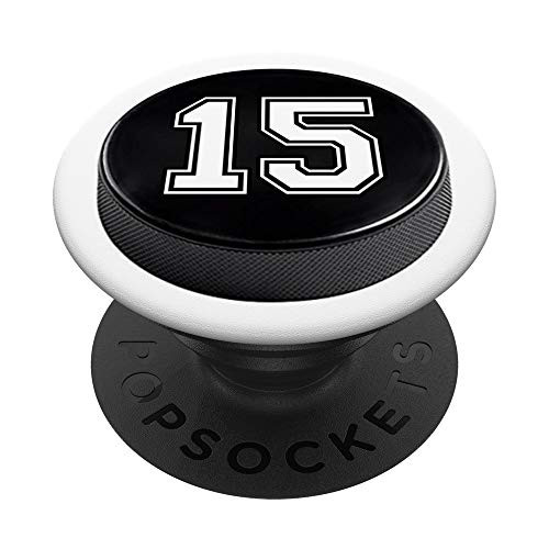 Hockey Player Jersey Number 15 Gift PopSockets Grip and Stand for Phones and Tablets