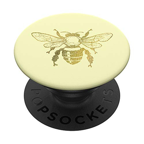 Yellow Bee Honeybee Cream PopSockets PopGrip Swappable Grip for Phones Tablets Yellow Bee Honeybee Cream PopSockets PopGrip Swappable Grip for Phones Tablets