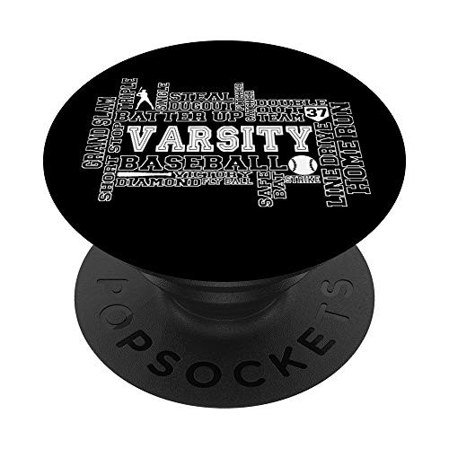 Varsity Baseball Number 37 Jersey Under Garment Thirty Seven PopSockets Grip and Stand for Phones and Tablets