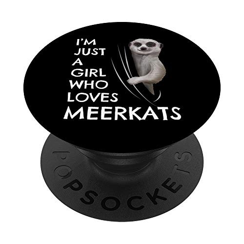 Meerkat Gift Girls Women Just A Girl Who Loves Meerkats PopSockets PopGrip Swappable Grip for Phones   Tablets
