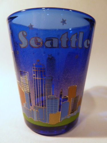 Seattle Washington Metallic Skyline Shot Glass ctm