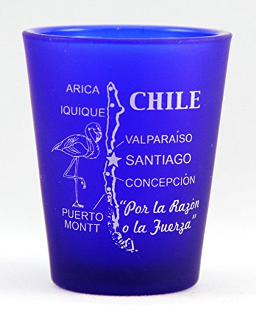 Chile Cobalt Blue Frosted Shot Glass Chile Cobalt Blue Frosted Shot Glass