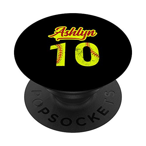 ASHLYN Softball No 10 Jersey Number 10 Catcher   Pitcher PopSockets Grip and Stand for Phones and Tablets