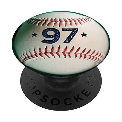 Personalized Baseball Jersey Number 97 player ninety seven PopSockets Grip and Stand for Phones and Tablets