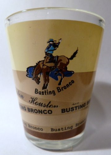 Houston Texas Busting Bronco Shot Glass