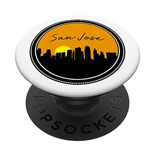 San Jose California City Sunset Skyline Mens Womens Gifts PopSockets Grip and Stand for Phones and Tablets