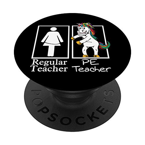 PE Teacher Regular Unicorn Physical Education Team Gifts PopSockets Grip and Stand for Phones and Tablets
