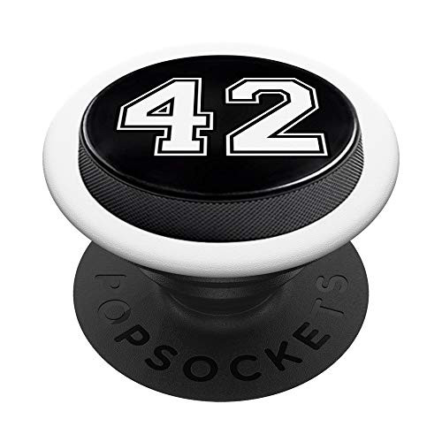 Hockey Player Jersey Number 42 PopSockets Grip and Stand for Phones and Tablets