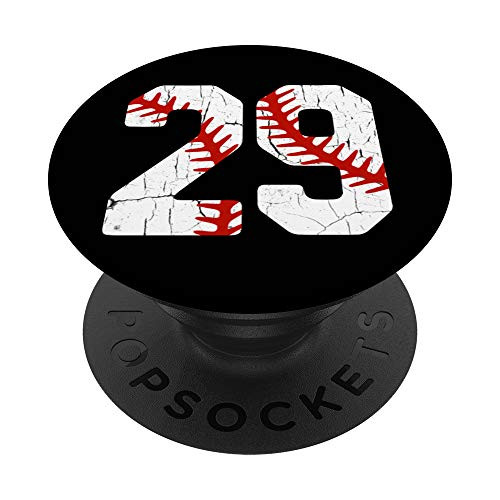 Baseball Player Jersey Number 29 29 Proud Baseball MOM DAD PopSockets PopGrip Swappable Grip for Phones   Tablets