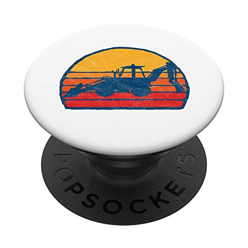 Retro Backhoe Loader Sunset Vintage Construction Graphic PopSockets Grip and Stand for Phones and Tablets Retro Backhoe Loader Sunset Vintage Construction Graphic PopSockets Grip and Stand for Phones and Tablets