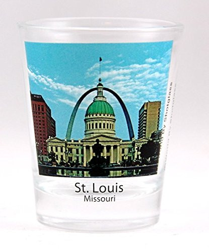 St. Louis Missouri City Landmarks Color Photo Shot Glass