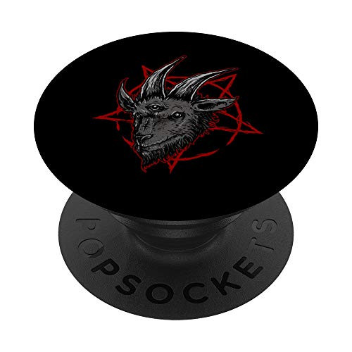 Baphomet Horned Goat Head Devil Sigil Occult Pentagram PopSockets Grip and Stand for Phones and Tablets