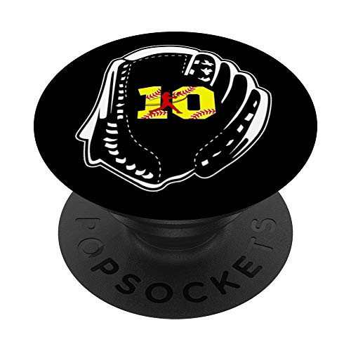 Softball 10 Number 10 Jersey PopSockets PopGrip Swappable Grip for Phones Tablets Softball 10 Number 10 Jersey PopSockets PopGrip Swappable Grip for Phones Tablets