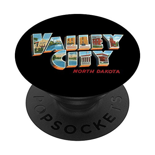 Valley City North Dakota ND USA Vintage Retro Souvenir PopSockets Grip and Stand for Phones and Tablets