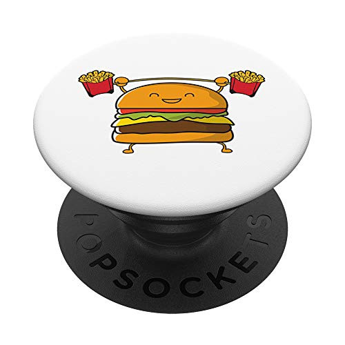 Burger Lifting Fries Funny Food Snatch Squat Barbell Weight PopSockets PopGrip Swappable Grip for Phones Tablets Burger Lifting Fries Funny Food Snatch Squat Barbell Weight PopSockets PopGrip Swappable Grip for Phones Tablets
