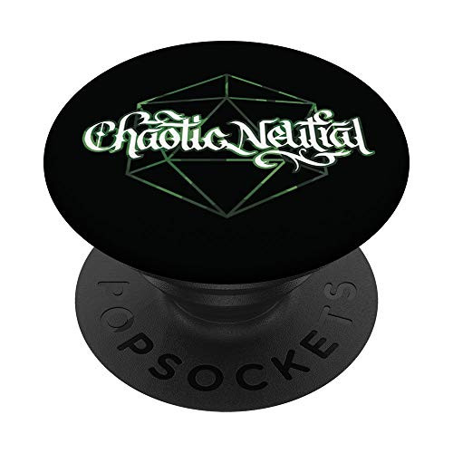 D20 Chaotic Neutral RPG Gamer Calligraphy PopSockets PopGrip Swappable Grip for Phones   Tablets