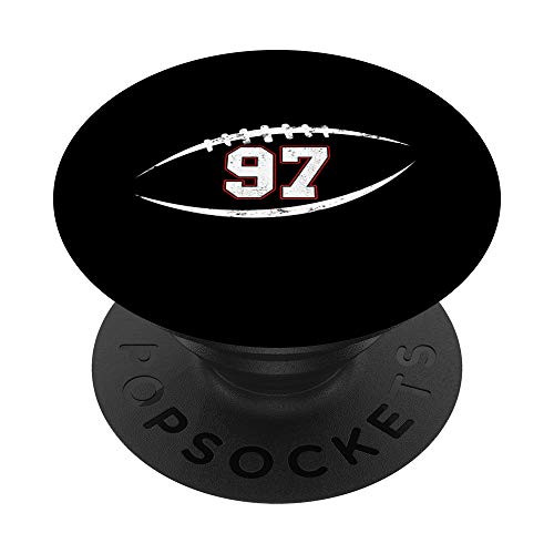 97 Number Vintage Football Player 97 Lucky Number Birthday PopSockets Grip and Stand for Phones and Tablets