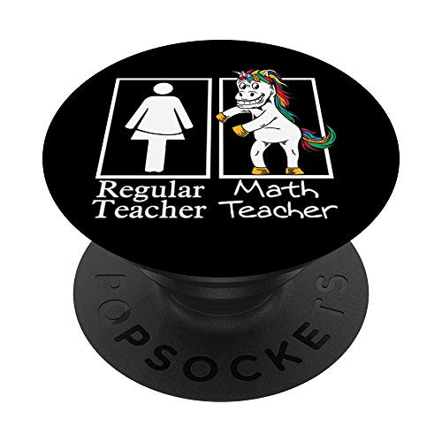 Math Teacher Regular Unicorn Algebra Calculus Team Gifts PopSockets Grip and Stand for Phones and Tablets