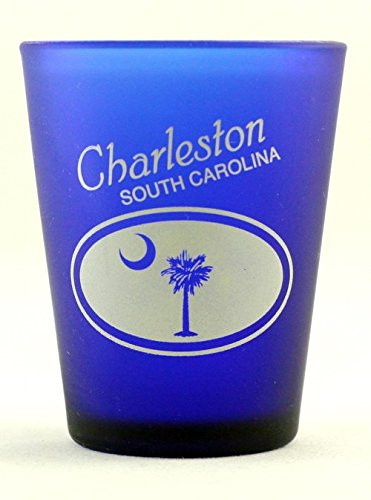 Charleston South Carolina Cobalt Blue Frosted Shot Glass