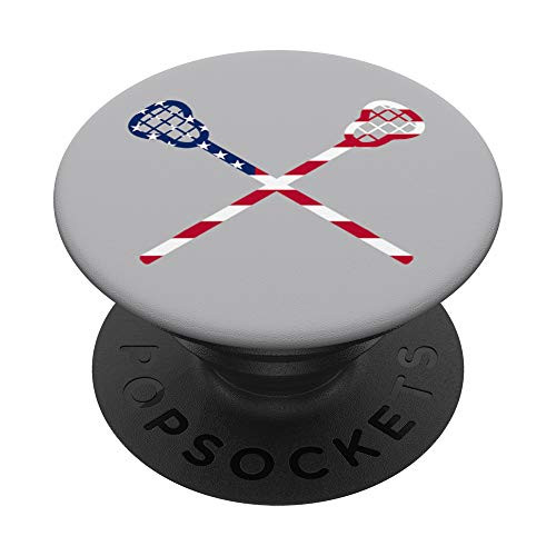 Lacrosse Player Sticks - American USA Flag PopSockets PopGrip Swappable Grip for Phones Tablets Lacrosse Player Sticks - American USA Flag PopSockets PopGrip Swappable Grip for Phones Tablets