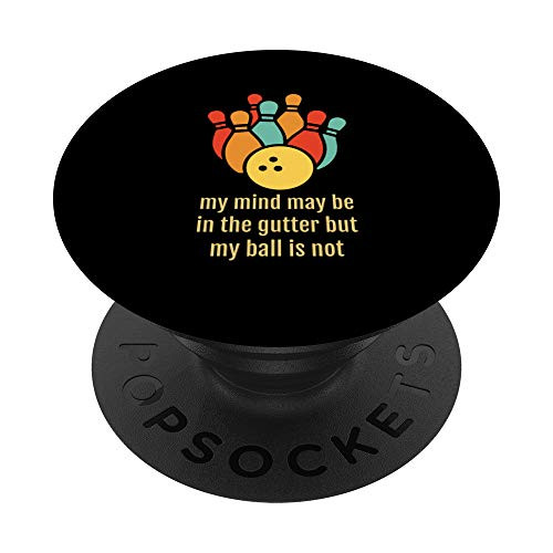 Bowling My Minds In Gutter Black PopSockets Grip and Stand for Phones and Tablets
