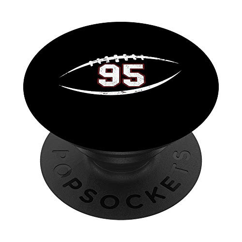 95 Number Vintage Football Player 95 Lucky Number Birthday PopSockets Grip and Stand for Phones and Tablets