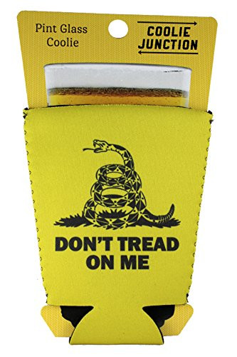 Coolie Junction Don't Tread On Me Neoprene Pint Glass Coolie, Collapsible Bottom