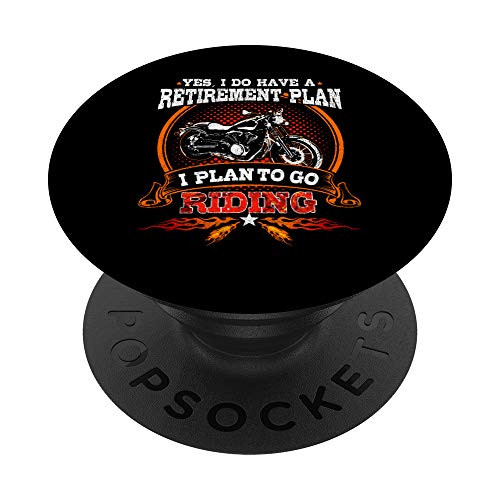 Biker Gear Motorcycle Gifts Retirement Plan To Ride PopSockets Grip and Stand for Phones and Tablets
